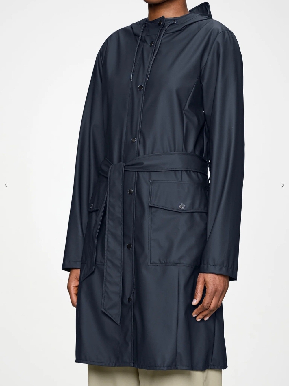 Rains Women's Curve Long Coat In Navy